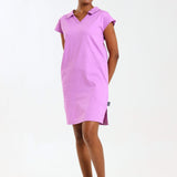 NEW LADIES V-COLLARED DRESS WITH PETAL SLEEVE