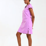 NEW LADIES V-COLLARED DRESS WITH PETAL SLEEVE
