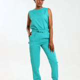 NEW LADIES ROUND SLEEVELESS TOP