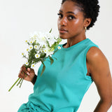 NEW LADIES ROUND SLEEVELESS TOP