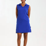 NEW LADIES V-COLLARED SLEEVELESS DRESS