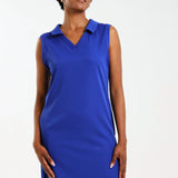 NEW LADIES V-COLLARED SLEEVELESS DRESS