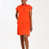 NEW LADIES PRO-COLLARED DRESS WITH PETAL SLEEVE