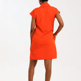 NEW LADIES PRO-COLLARED DRESS WITH PETAL SLEEVE