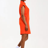 NEW LADIES PRO-COLLARED DRESS WITH PETAL SLEEVE
