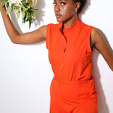 NEW LADIES MANDARIN SLEEVELESS TOP
