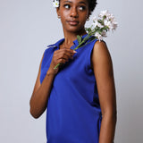 NEW LADIES V-COLLARED SLEEVELESS DRESS