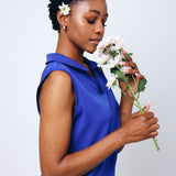 NEW LADIES V-COLLARED SLEEVELESS DRESS