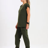 THE LUX LADIES V-NECK PETAL TOP