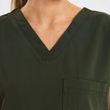 THE LUX LADIES V-NECK PETAL TOP