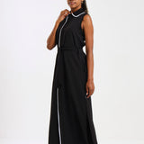 NEW LADIES SLEEVELESS MODEST DRESS WITH BINDING DETAIL