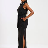 NEW LADIES SLEEVELESS MODEST DRESS WITH BINDING DETAIL