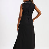 NEW LADIES SLEEVELESS MODEST DRESS WITH BINDING DETAIL