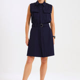 NEW LADIES SLEEVELESS MILITARY DRESS