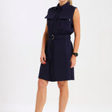 NEW LADIES SLEEVELESS MILITARY DRESS