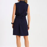 NEW LADIES SLEEVELESS MILITARY DRESS
