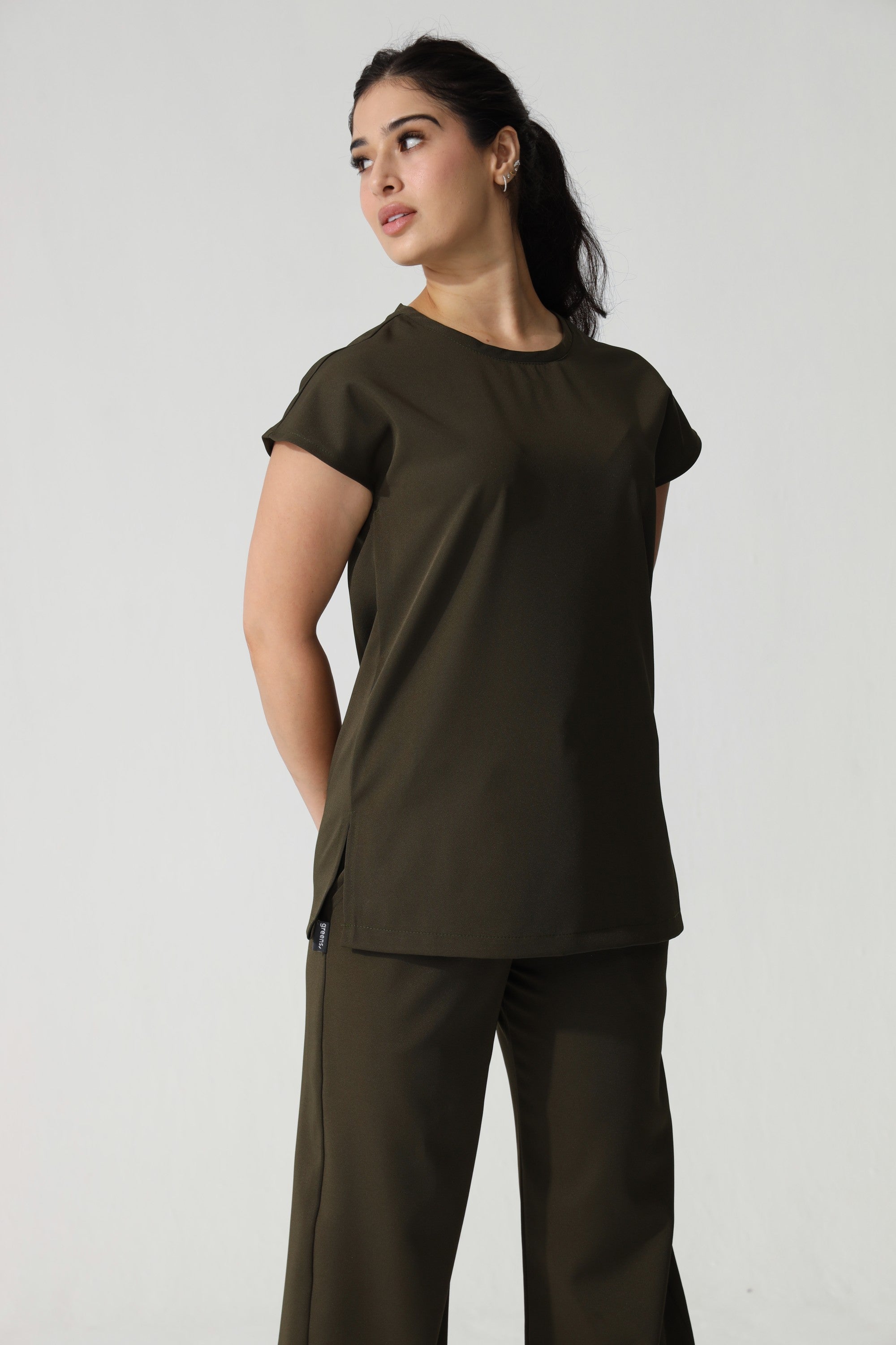 NEW LADIES ROUND PETAL TOP - Greens Medi Scrubs South Africa - Premium Medical Uniforms & Apparel - Delivery Across SA 
