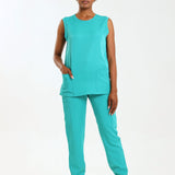 NEW LADIES ROUND SLEEVELESS TOP