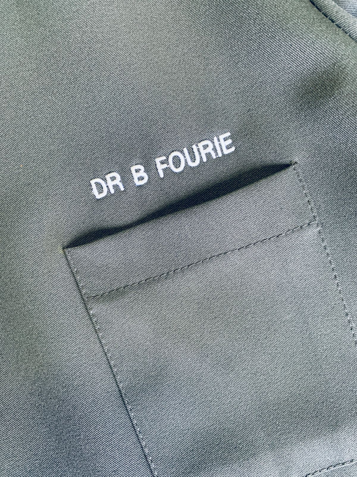 NAME AND POSITION EMBROIDERY - Greens Medi Scrubs South Africa - Premium Medical Uniforms & Apparel - Delivery Across SA 